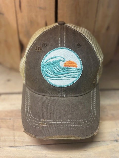 Sunset Swell Distressed Trucker Hat - Wander Together Outfitters