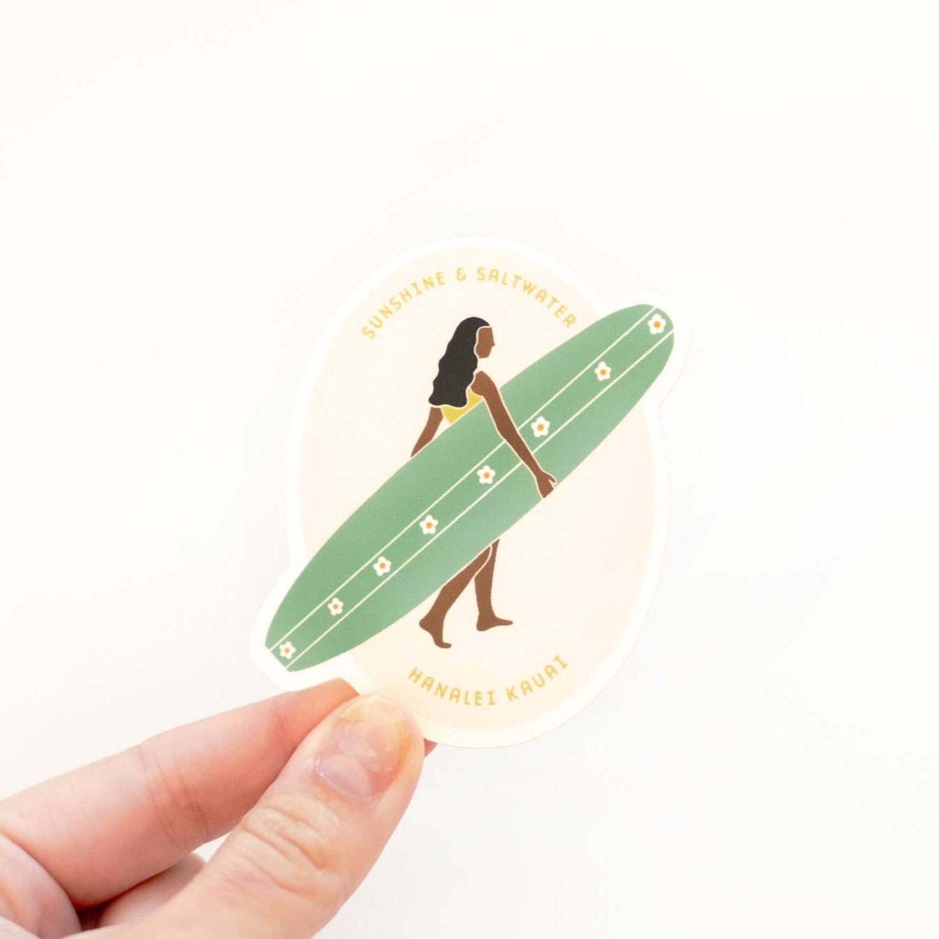 "Sunshine and Saltwater" Vinyl Sticker - Hanalei Kauai Vinyl Sticker - Wander Together Outfitters