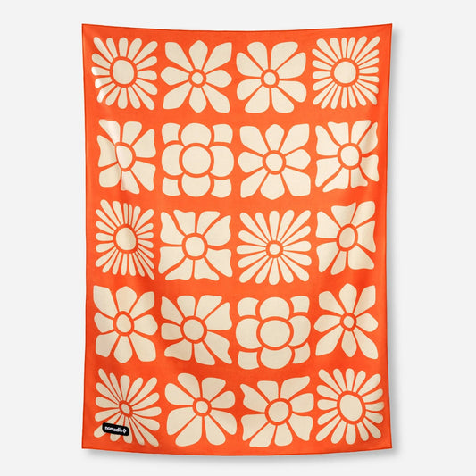 Supersized Blanket Towel: Big Flowers Expedition Orange - Wander Together Outfitters