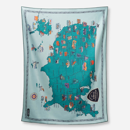 Supersized Blanket Towel: National Parks and Monuments Map - Wander Together Outfitters