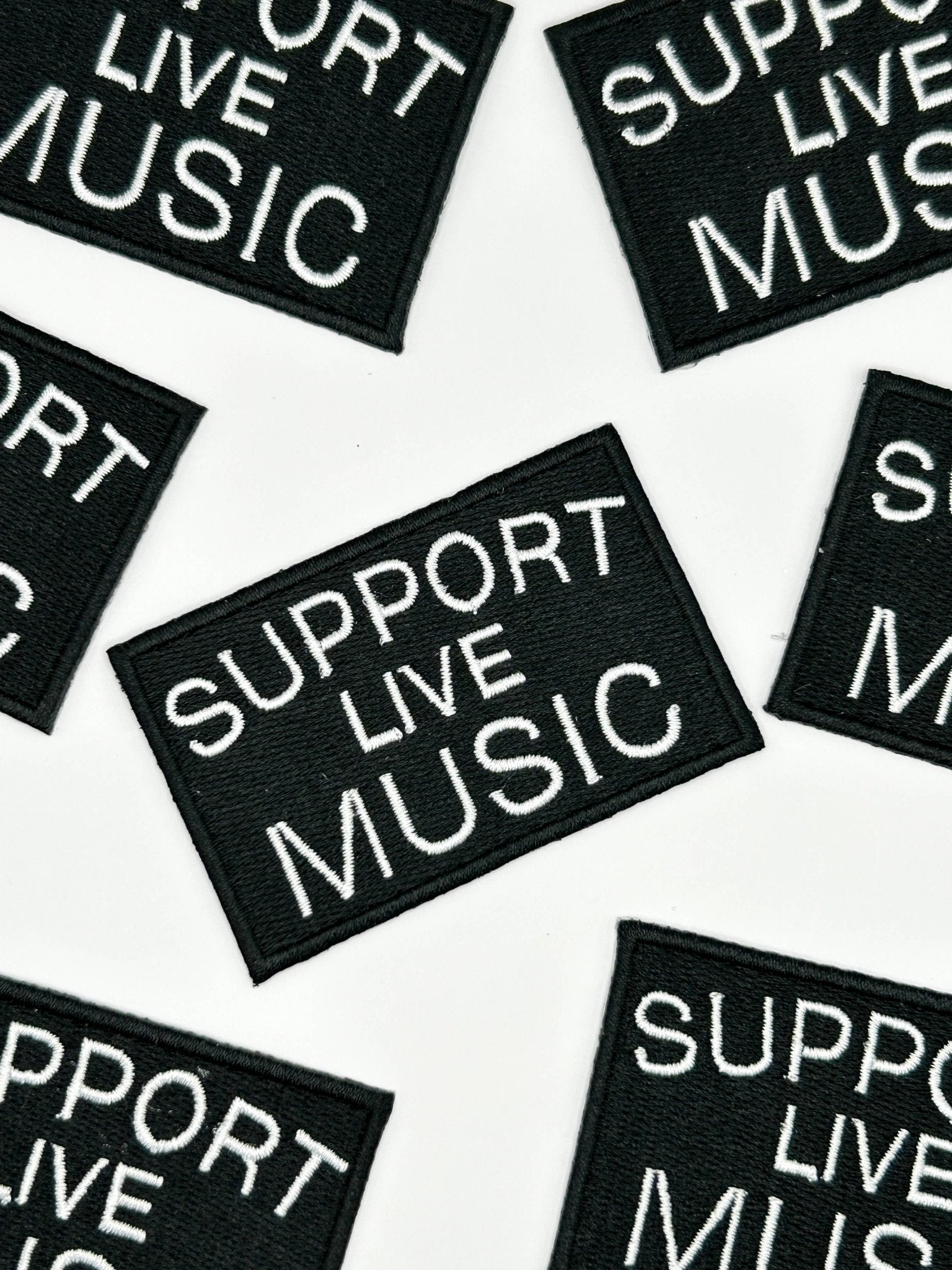 "Support Live Music" Embroidered Iron On Patch (Various Colors) - Wander Together Outfitters