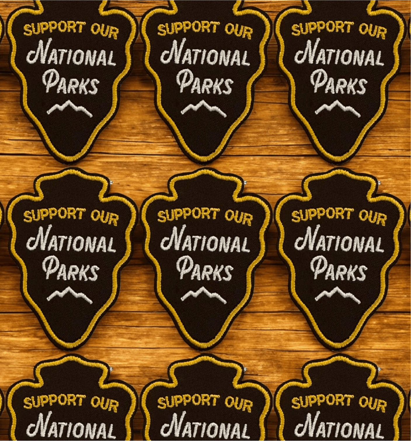 "Support Our National Parks" Arrowhead Iron On Patch - Wander Together Outfitters