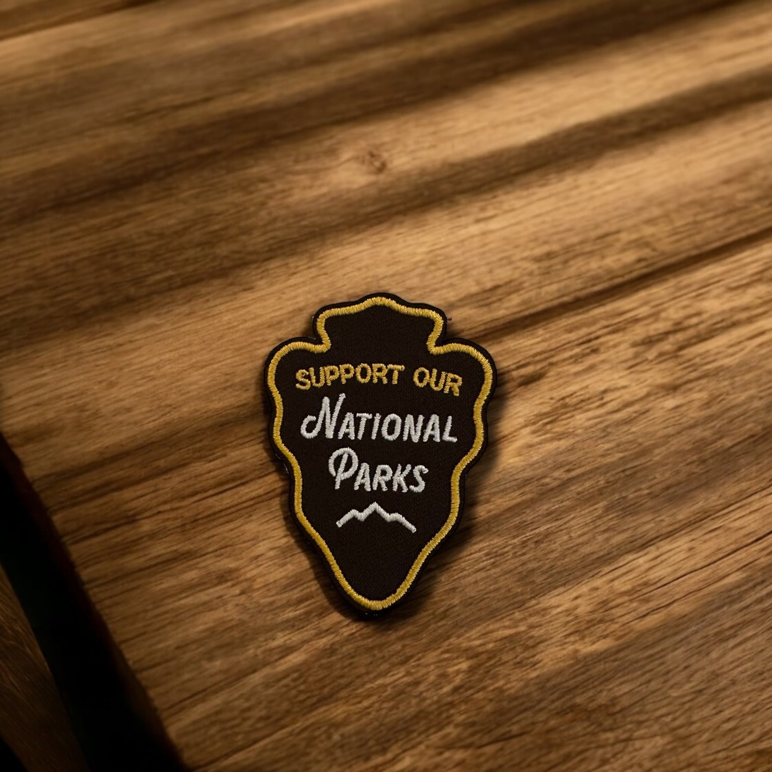 "Support Our National Parks" Arrowhead Iron On Patch - Wander Together Outfitters