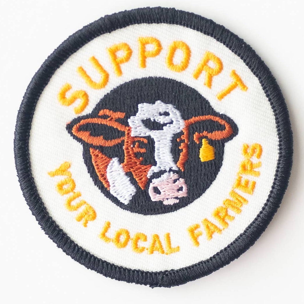 "Support Your Local Farmers" Embroidered Iron On Patch - Wander Together Outfitters