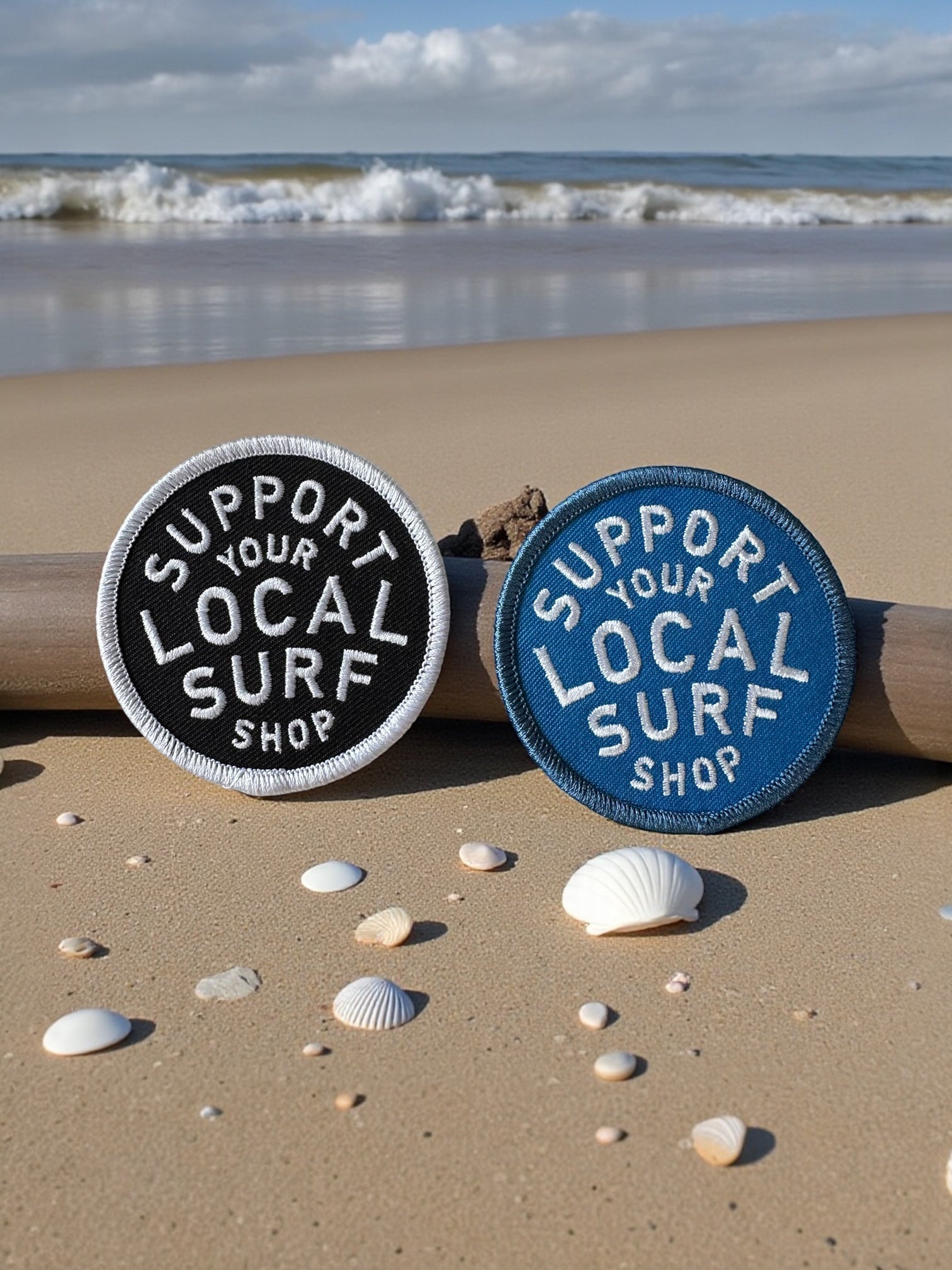 “Support Your Local Surf Shop” Embroidered Iron on Patch - Wander Together Outfitters