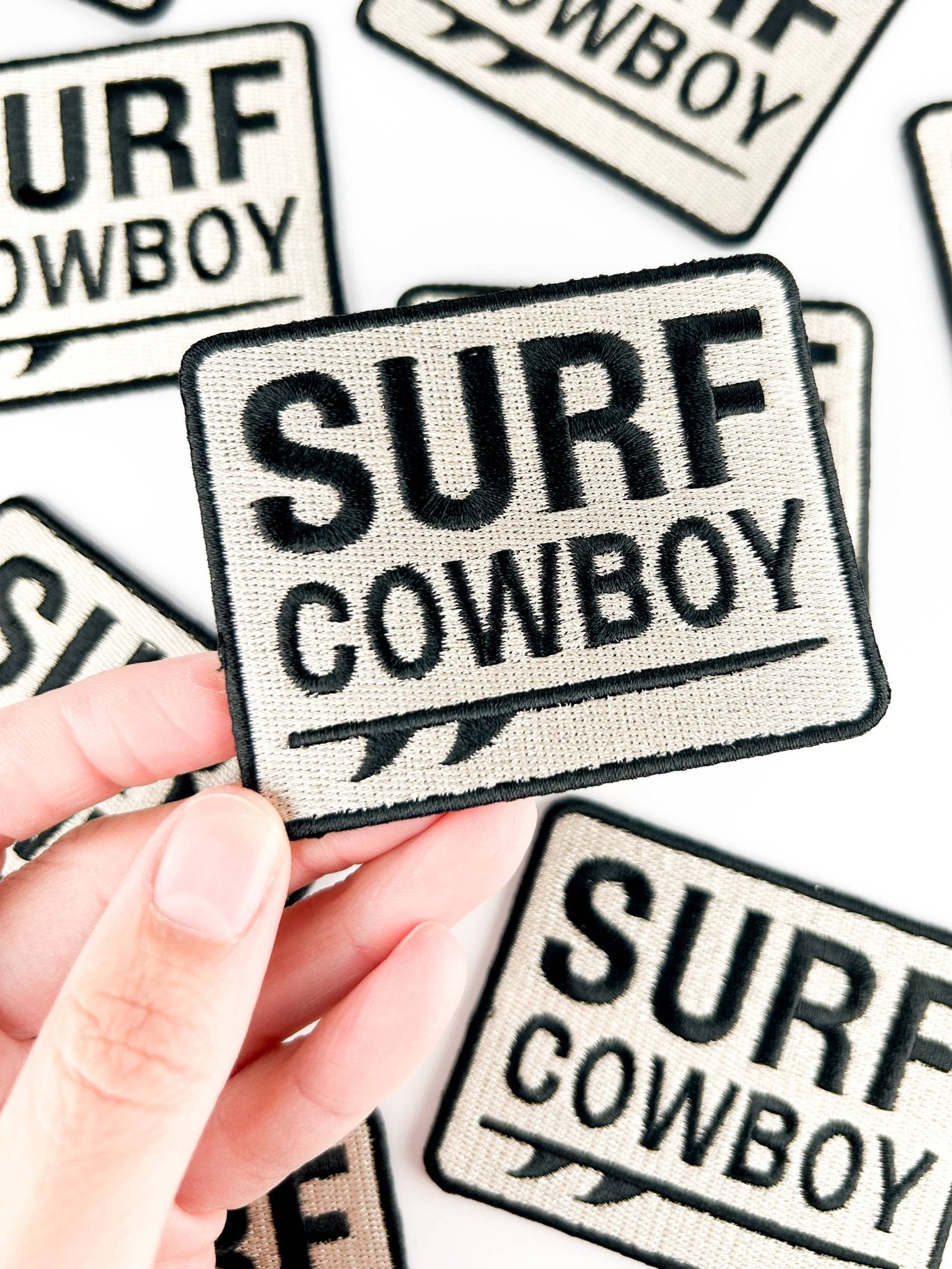 "Surf Cowboy" Embroidered Iron On Patch - Wander Together Outfitters