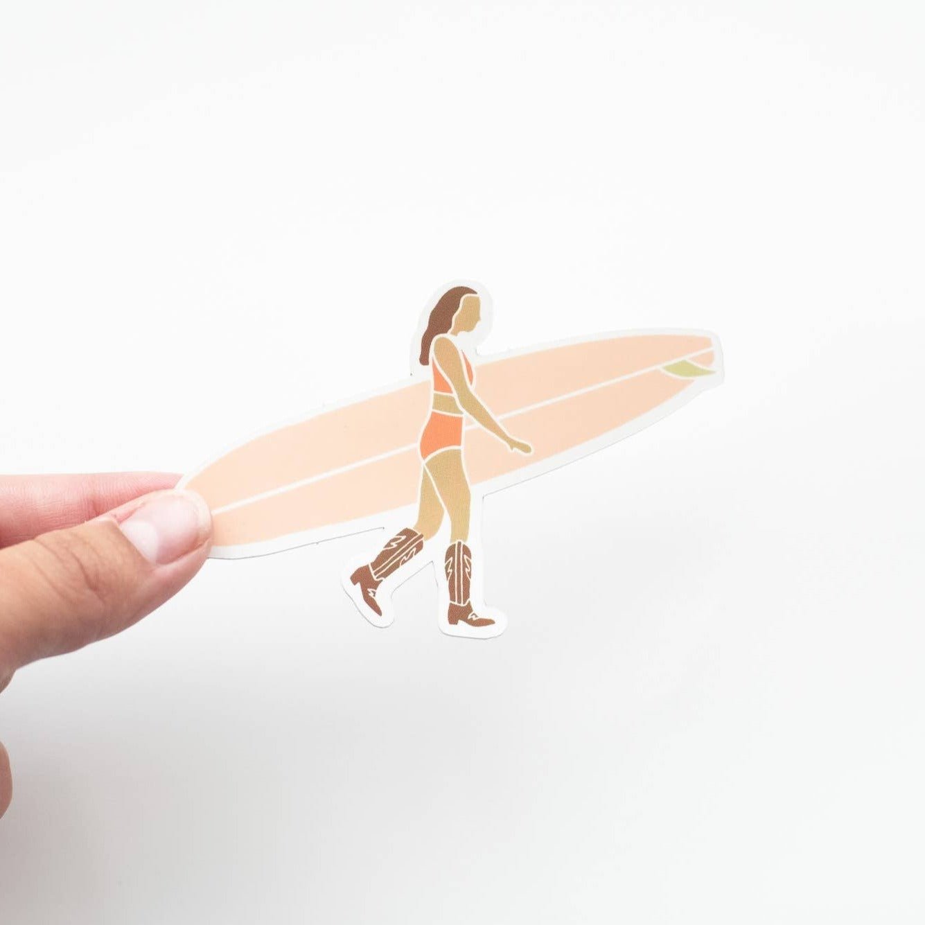 Surf Cowgirl Vinyl Stickers - Pink, Green & “Surf’s Up Cowgirl” - Wander Together Outfitters