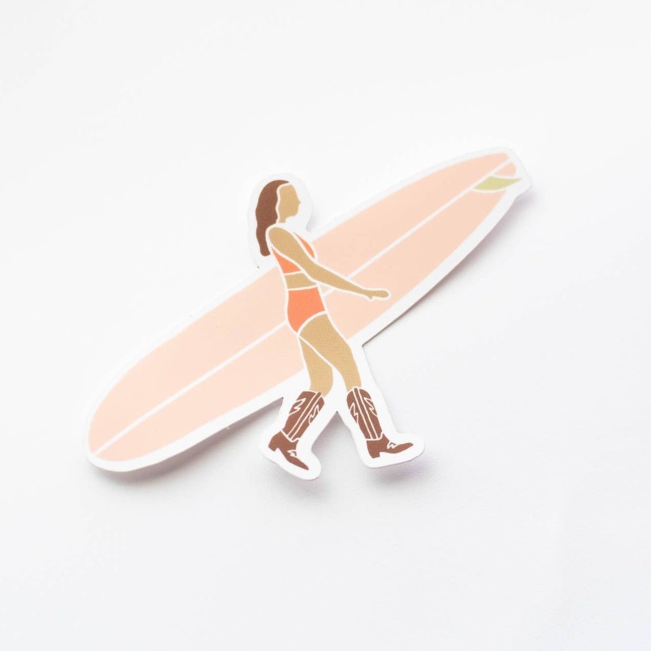 Surf Cowgirl Vinyl Stickers - Pink, Green & “Surf’s Up Cowgirl” - Wander Together Outfitters