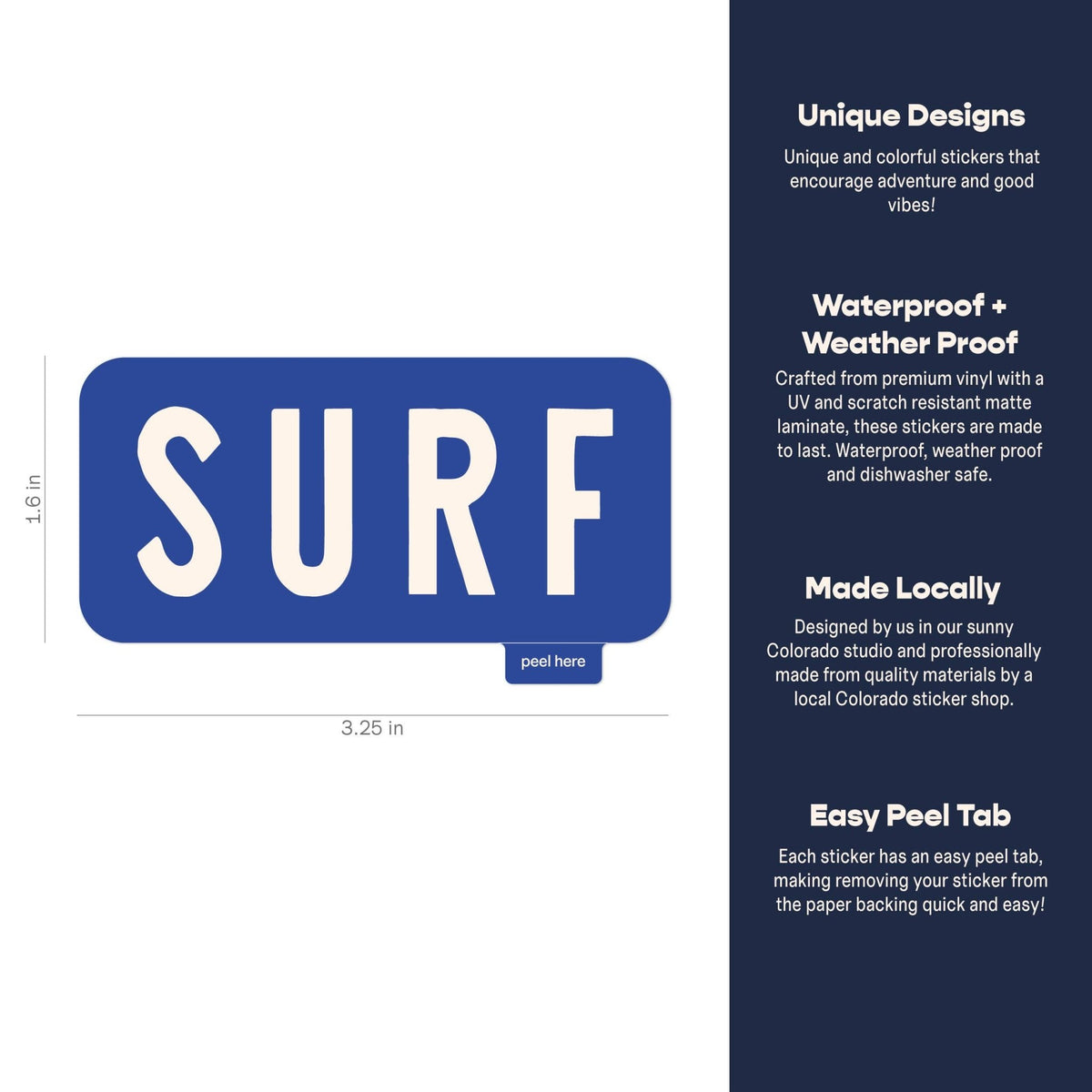 "SURF" Vinyl Sticker - Wander Together Outfitters