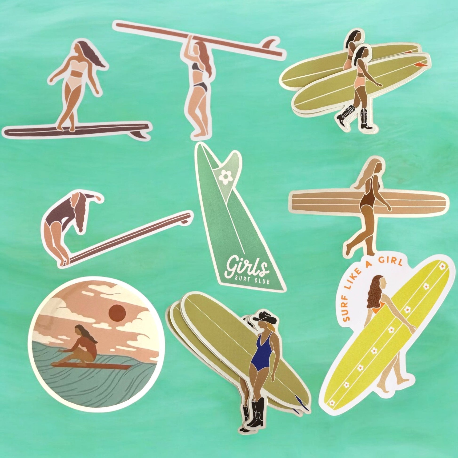 Surfer Girls Vinyl Sticker Collection (Various) - Wander Together Outfitters