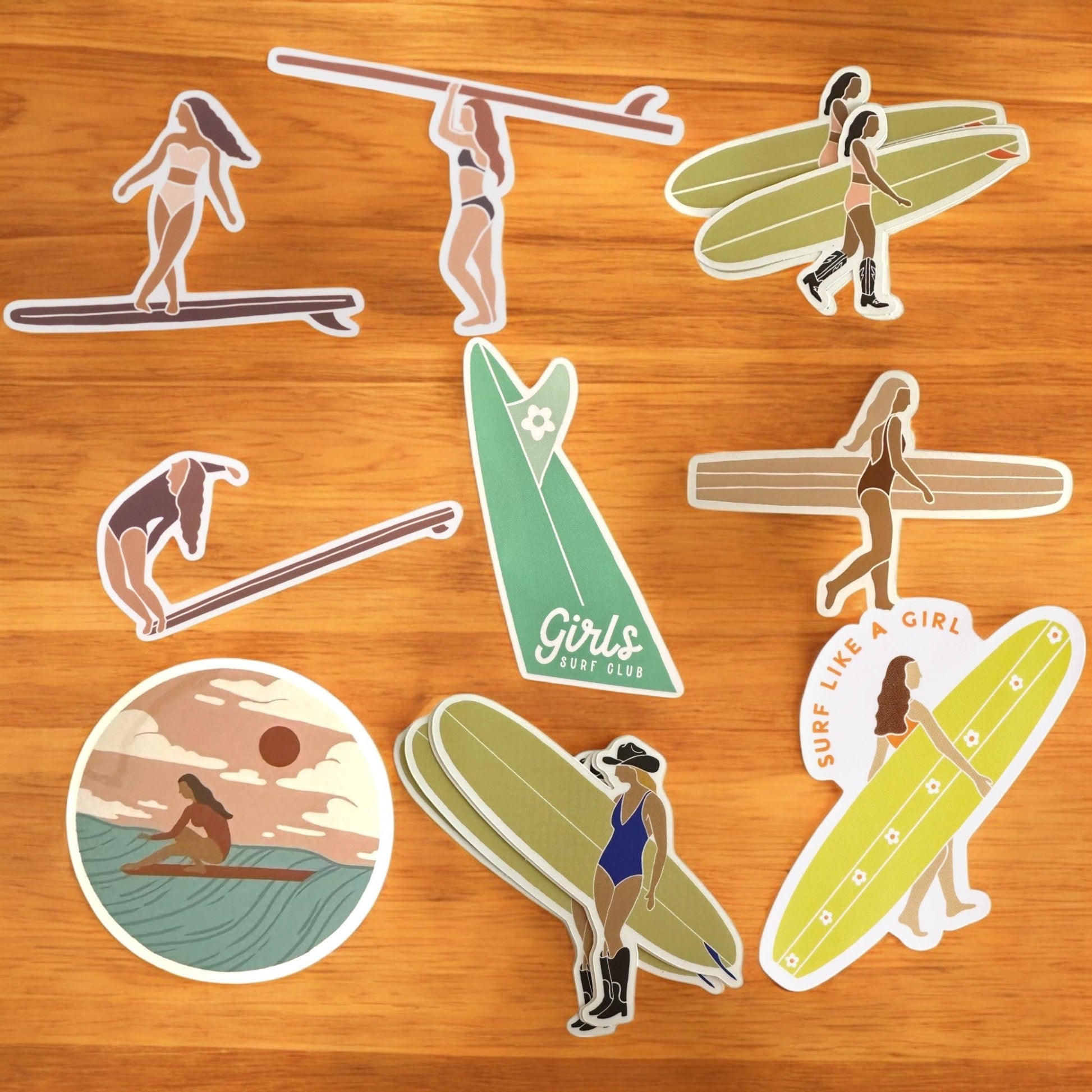 Surfer Girls Vinyl Sticker Collection (Various) - Wander Together Outfitters