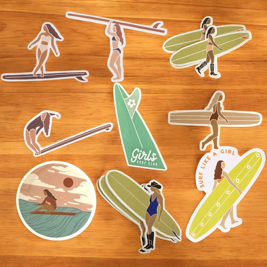 Surfer Girls Vinyl Sticker Collection (Various) - Wander Together Outfitters