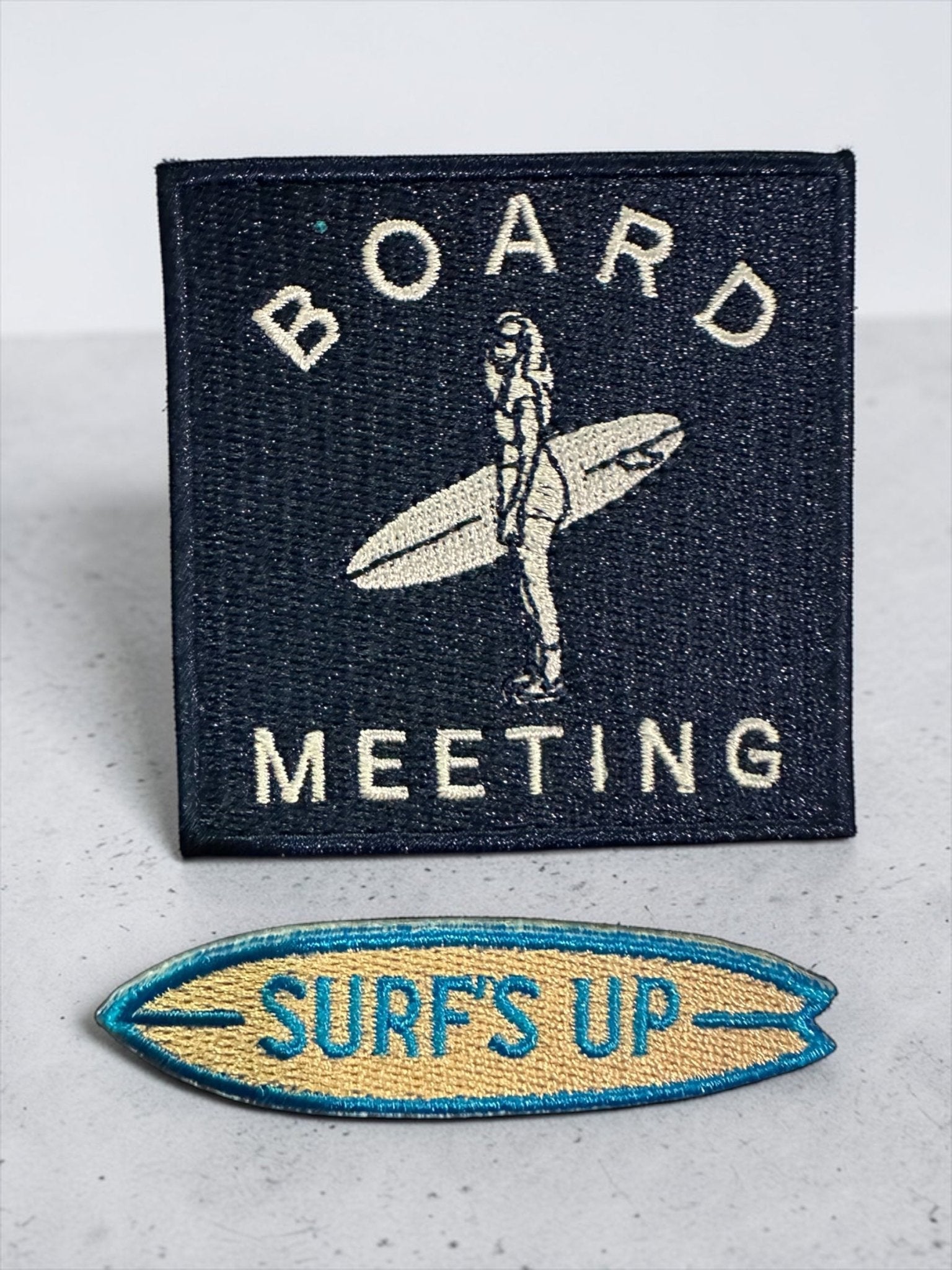 “Surf’s Up” Embroidered Patch – Small Surfboard Patch - Wander Together Outfitters