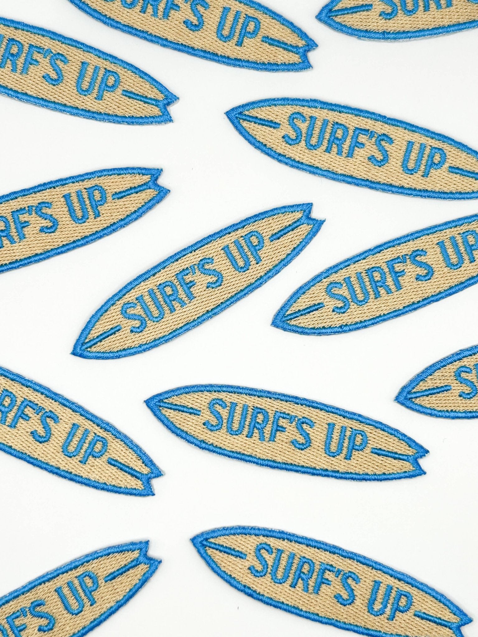 “Surf’s Up” Embroidered Patch – Small Surfboard Patch - Wander Together Outfitters