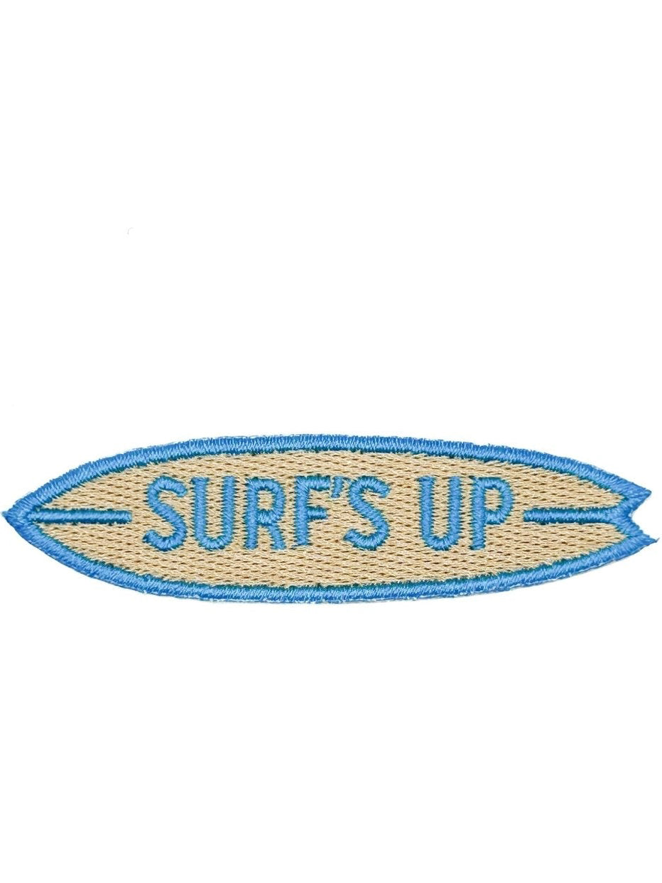 “Surf’s Up” Embroidered Patch – Small Surfboard Patch - Wander Together Outfitters