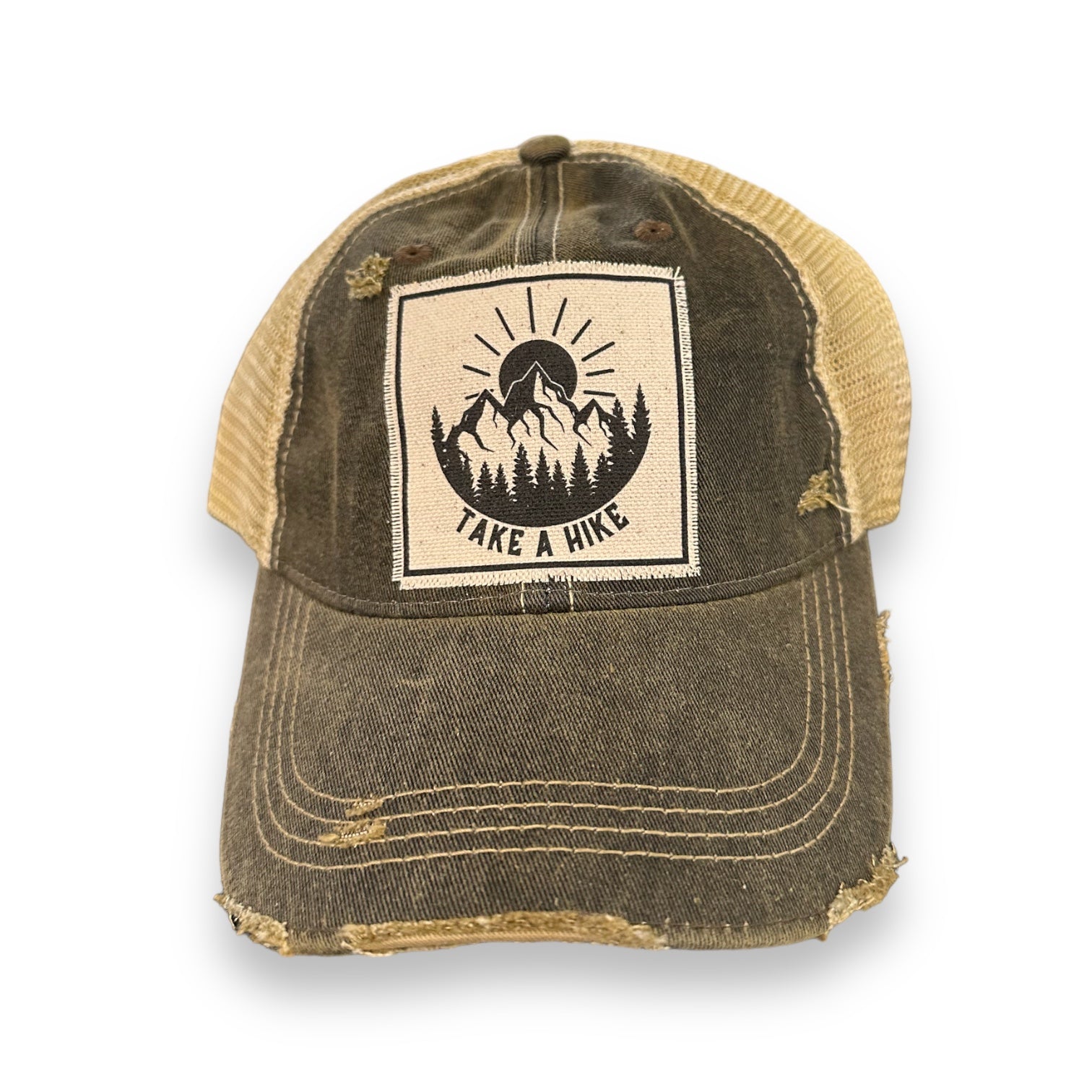 “Take A Hike” Distressed Unisex Mesh Cap - Wander Together Outfitters