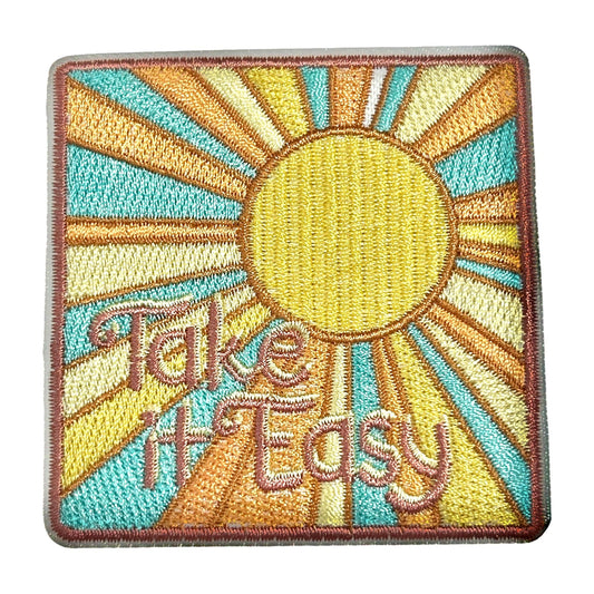 Take It Easy Embroidered Iron On Patch - Wander Together Outfitters