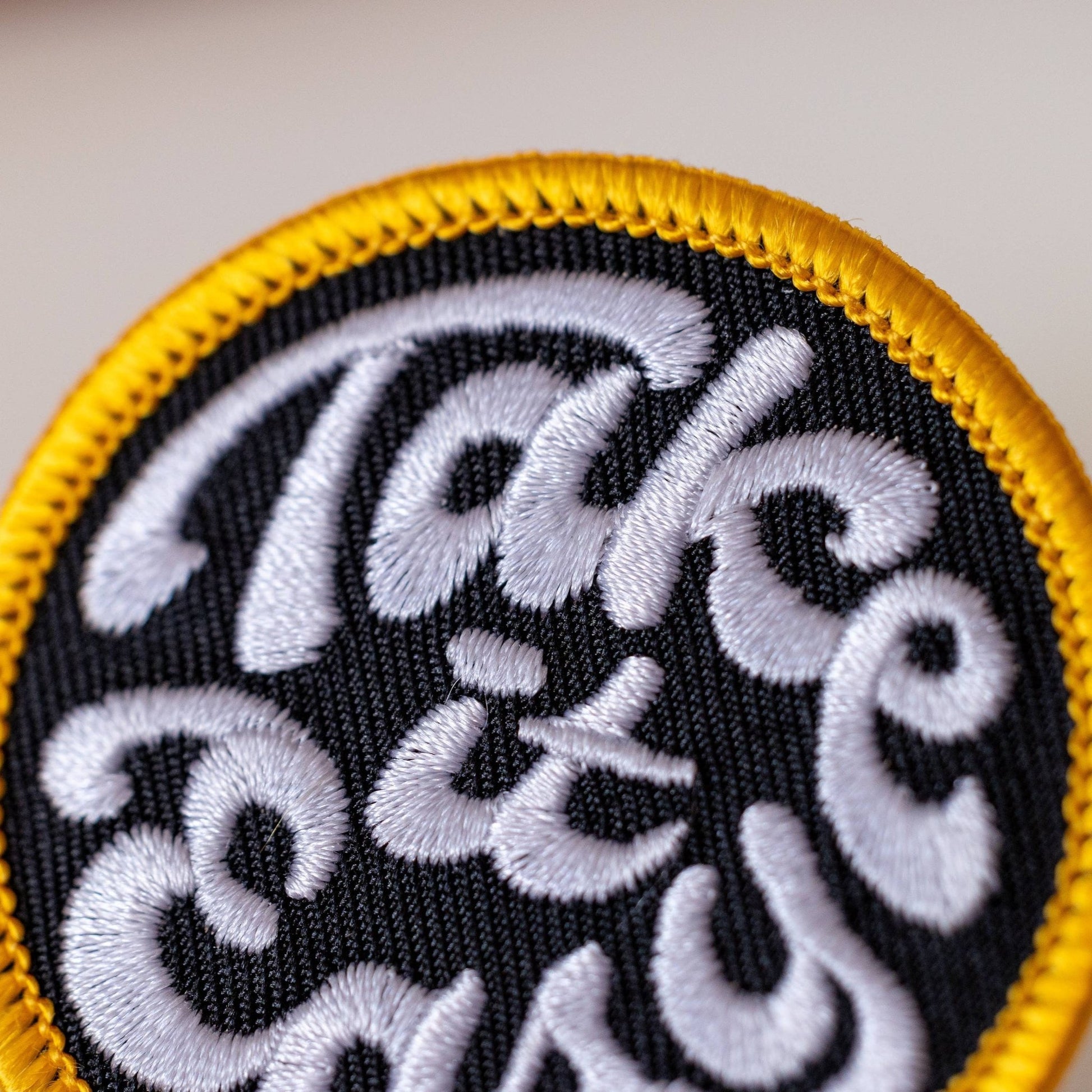 "Take it Easy" Iron On Embroidered Patch: Black - Wander Together Outfitters