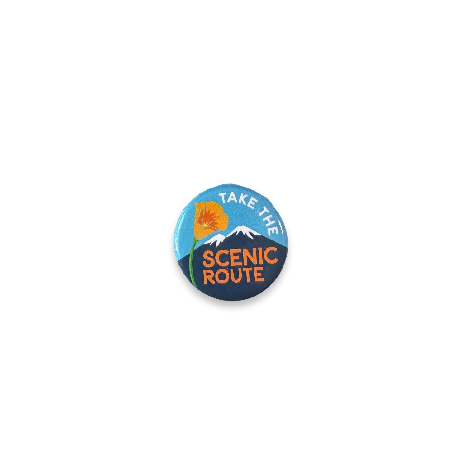 “Take The Scenic Route” Button Pin - Pacific Coast Highway - Wander Together Outfitters
