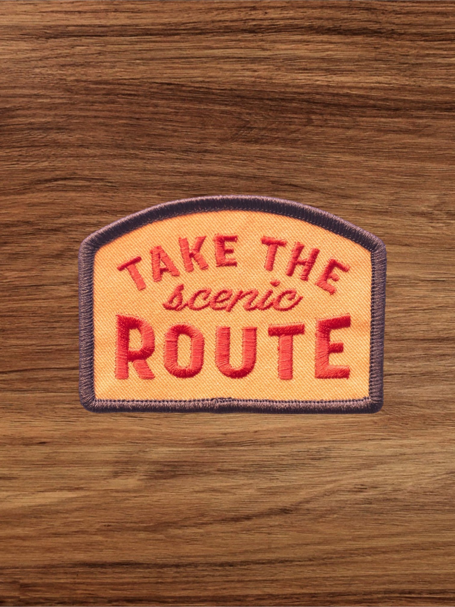 "Take the Scenic Route" Embroidered Iron on Patch - Wander Together Outfitters