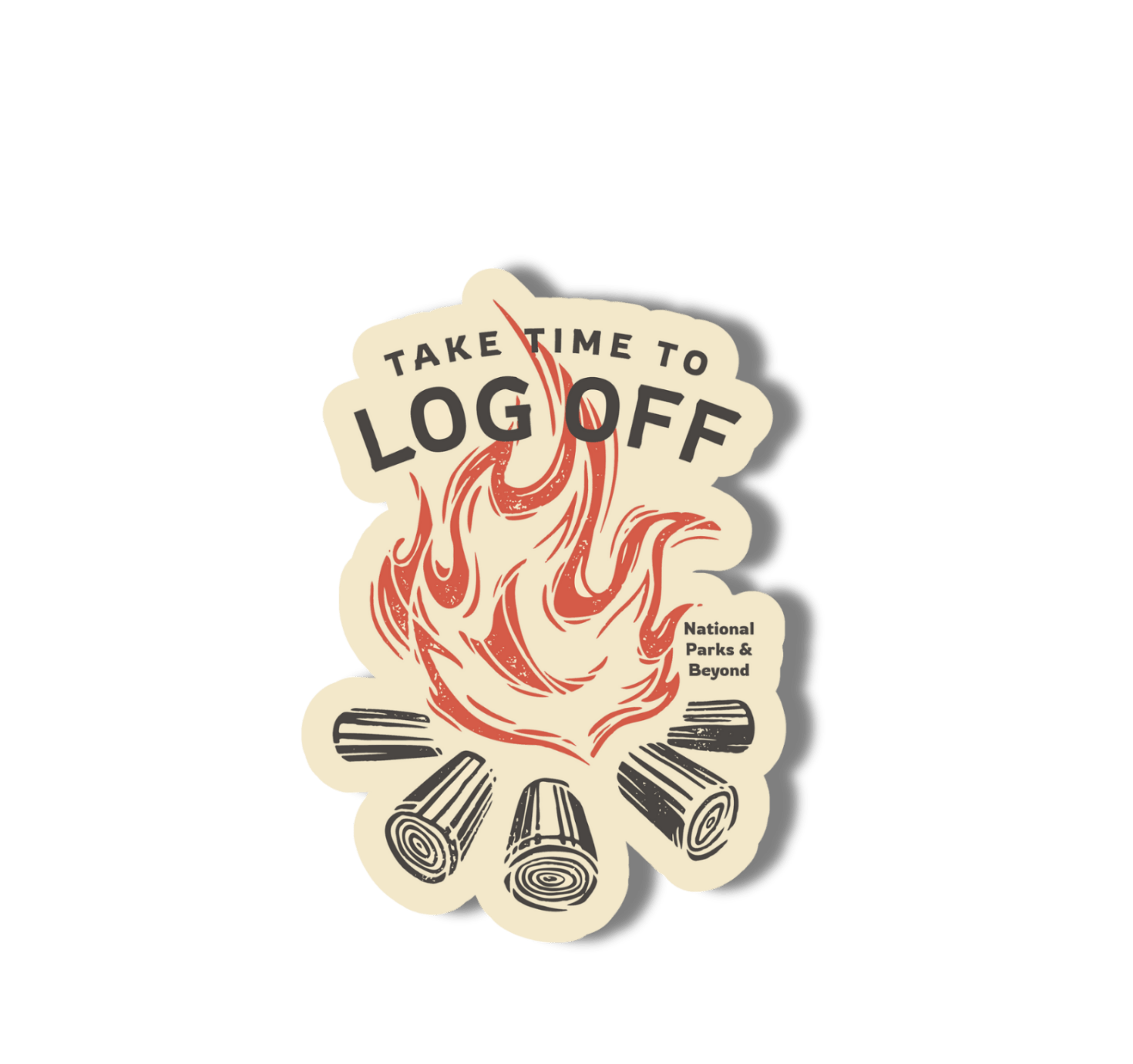 "Take Time To Log Off" Camping Sticker - Wander Together Outfitters