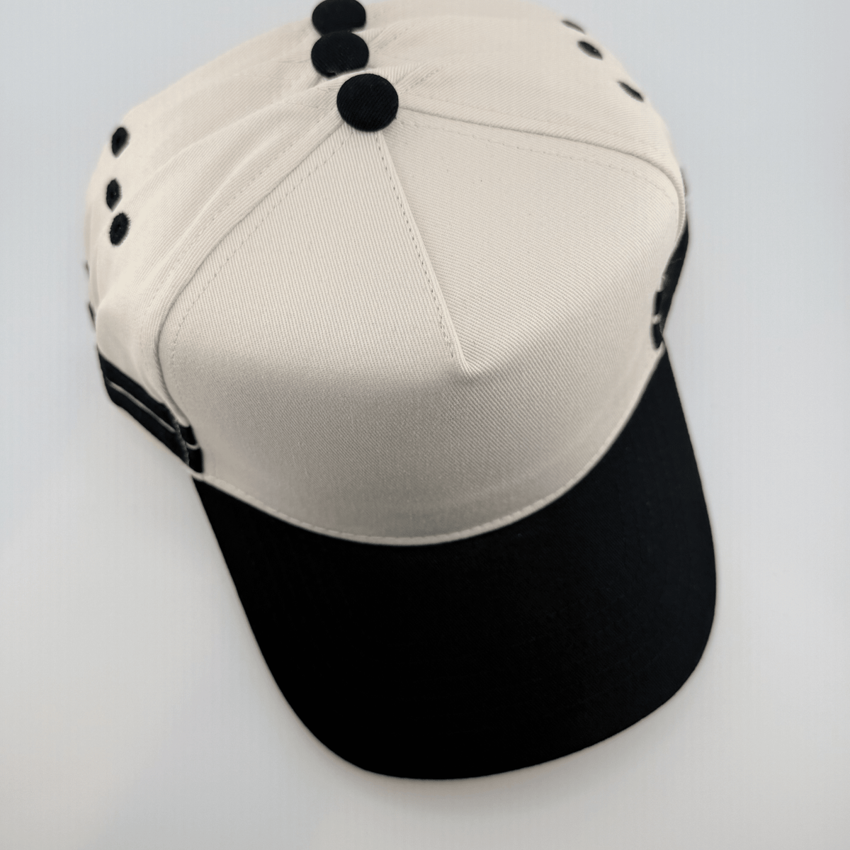 TEELUX Cotton Structured Hat Blank Black w Athletic Stripe Snap Back - Wander Together Outfitters