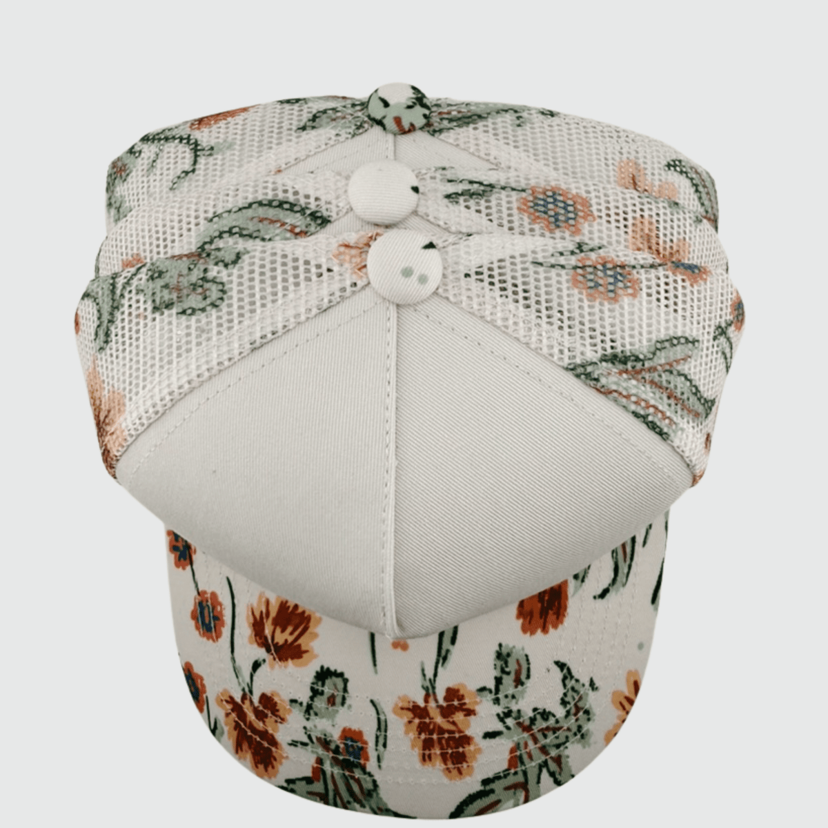 TEELUX - Cotton Structured Hat Blank - SNAP BACK W MESH - FLORAL - Wander Together Outfitters
