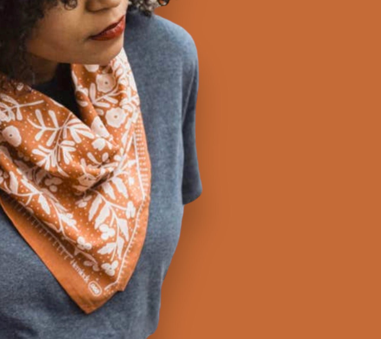 Terra Copper Floral Bandana No. 58 - Wander Together Outfitters