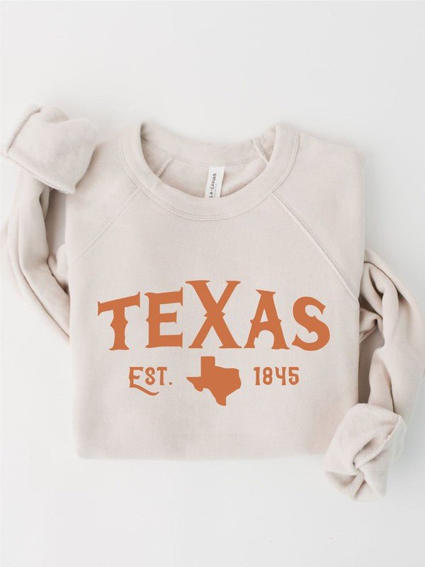 "Texas Est. 1845" Premium Crewneck Sweatshirt (Plus) - Wander Together Outfitters