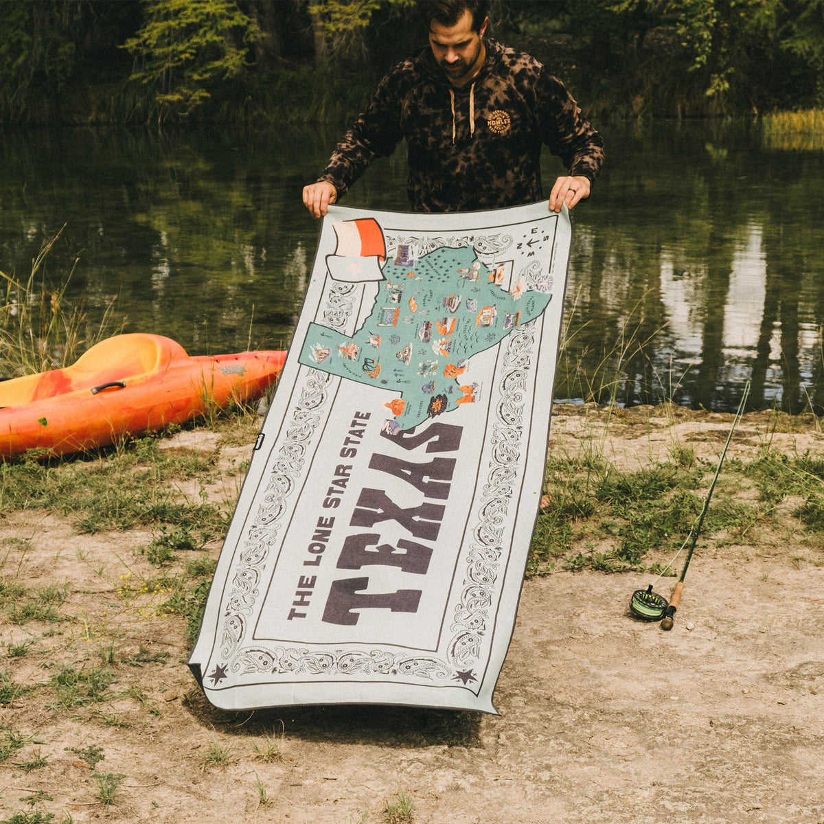 Texas Map Quick Dry Original Towel - Wander Together Outfitters