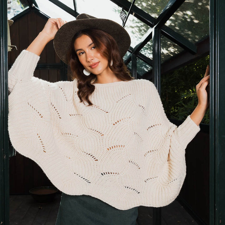 Texture Knit Poncho