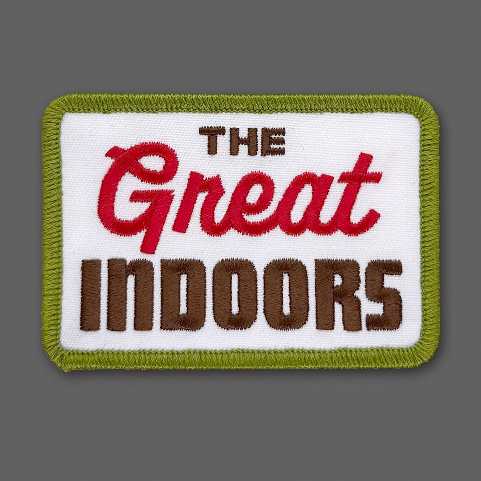 “The Great Indoors" Embroidered Iron On Patch (Various Colors) - Wander Together Outfitters