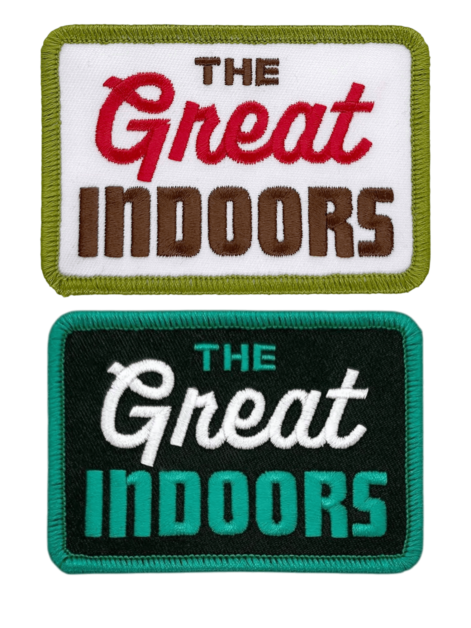 “The Great Indoors" Embroidered Iron On Patch (Various Colors) - Wander Together Outfitters