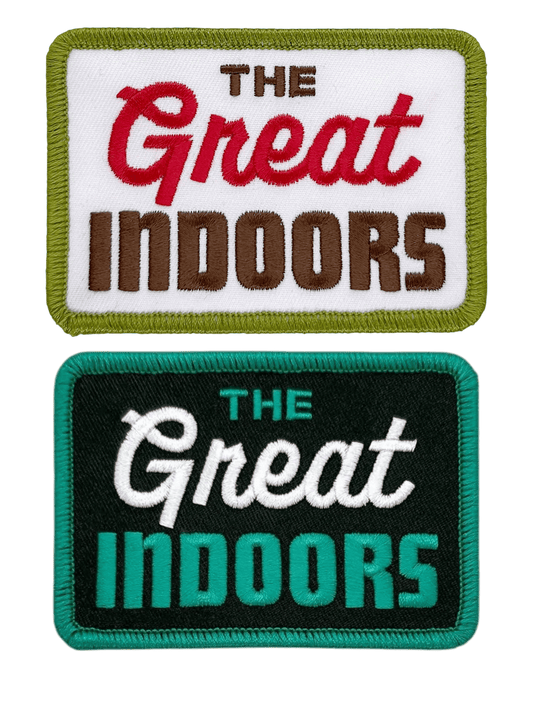“The Great Indoors" Embroidered Iron On Patch (Various Colors) - Wander Together Outfitters