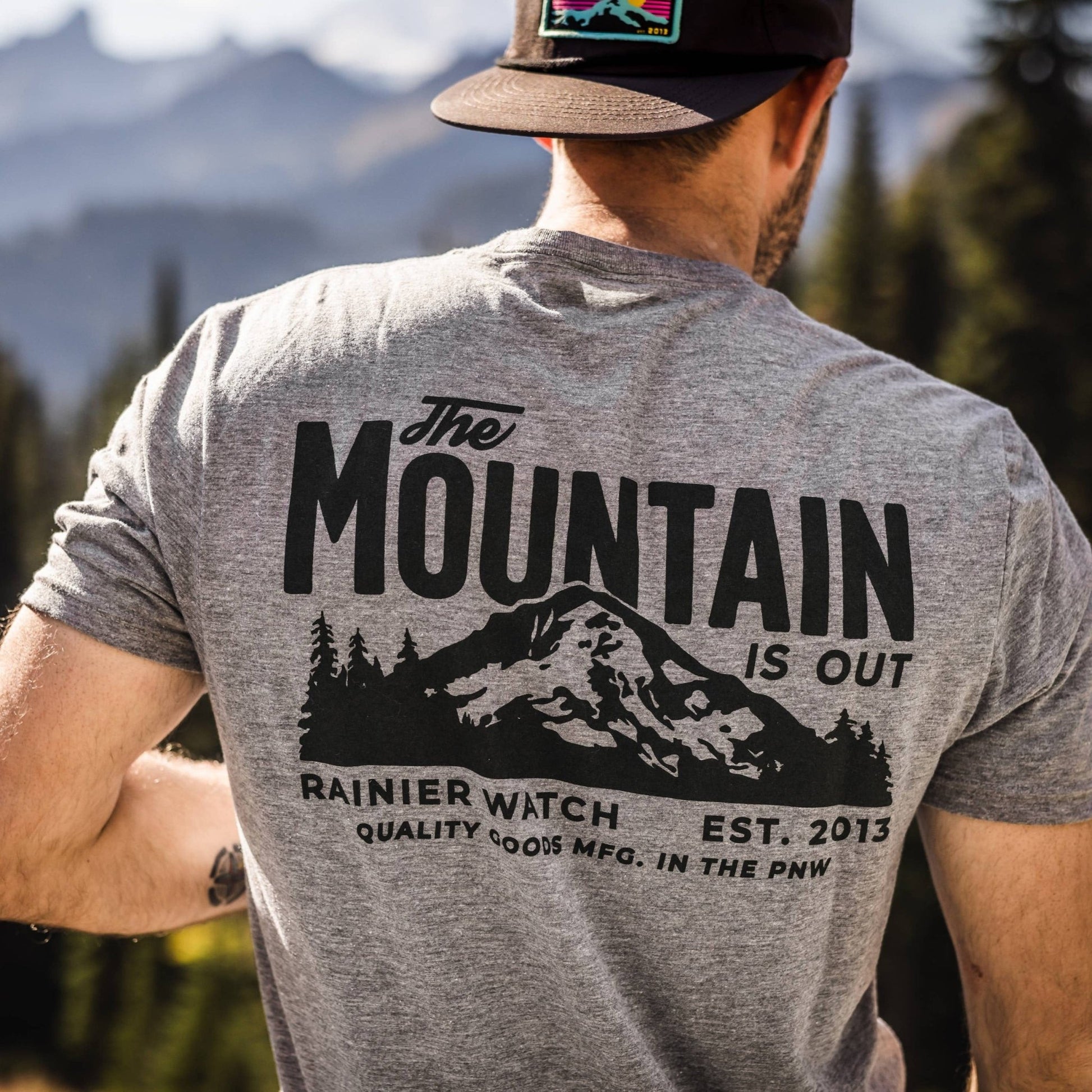 "The Mountain Is Out” Eco Tee Mount Rainier Eco - friendly Shirt - Wander Together Outfitters