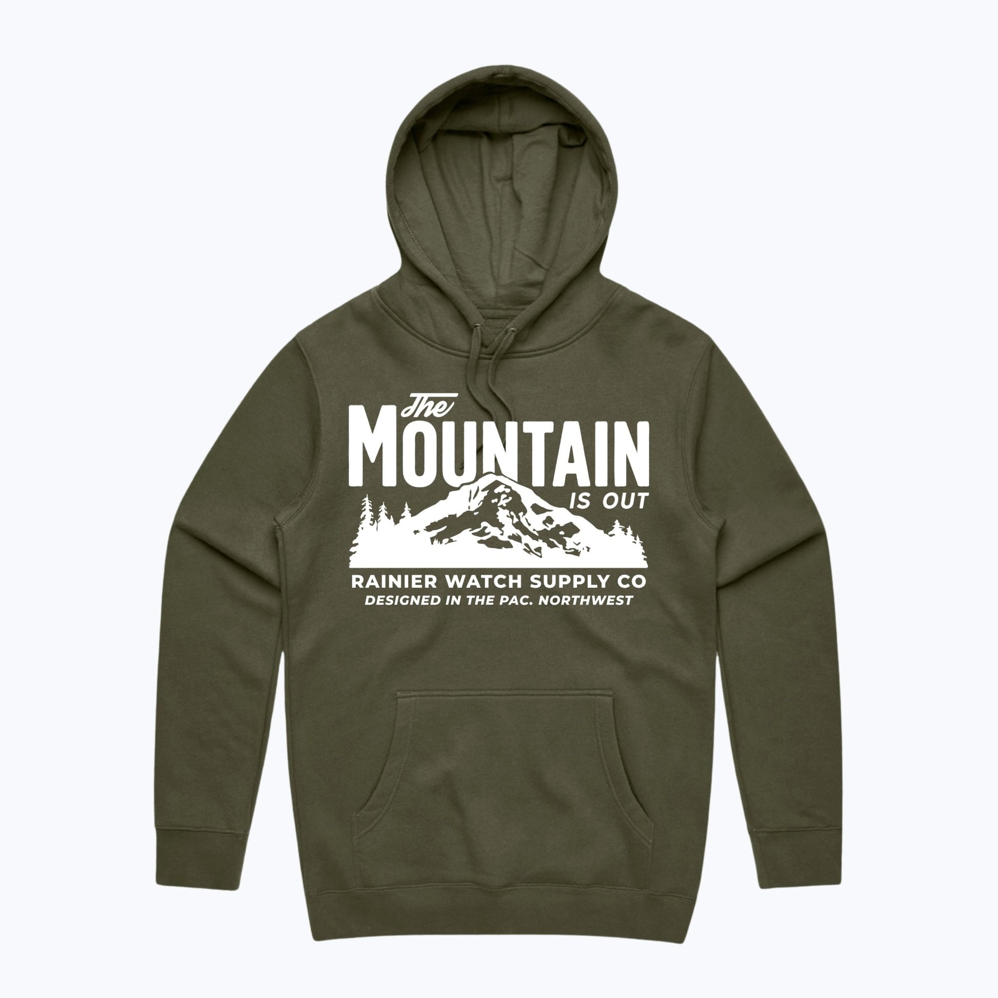 The Mountain Is Out Hoodie - Army Green - Wander Together Outfitters