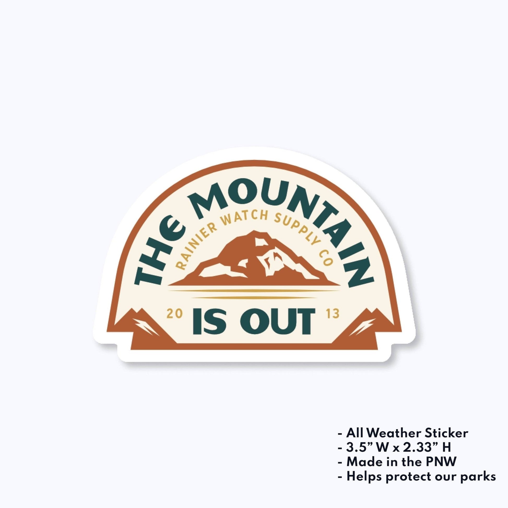 "The Mountain is Out" Mt. Rainier Sticker - Wander Together Outfitters