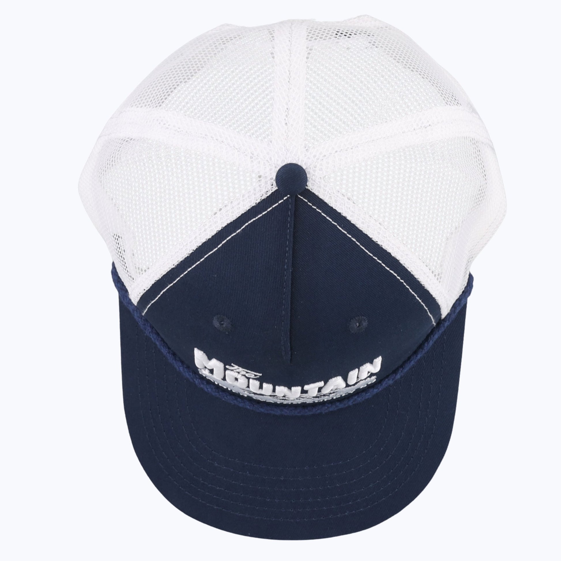 "The Mountain Is Out" Rope Trucker Snapback Cap - Navy/White - Wander Together Outfitters