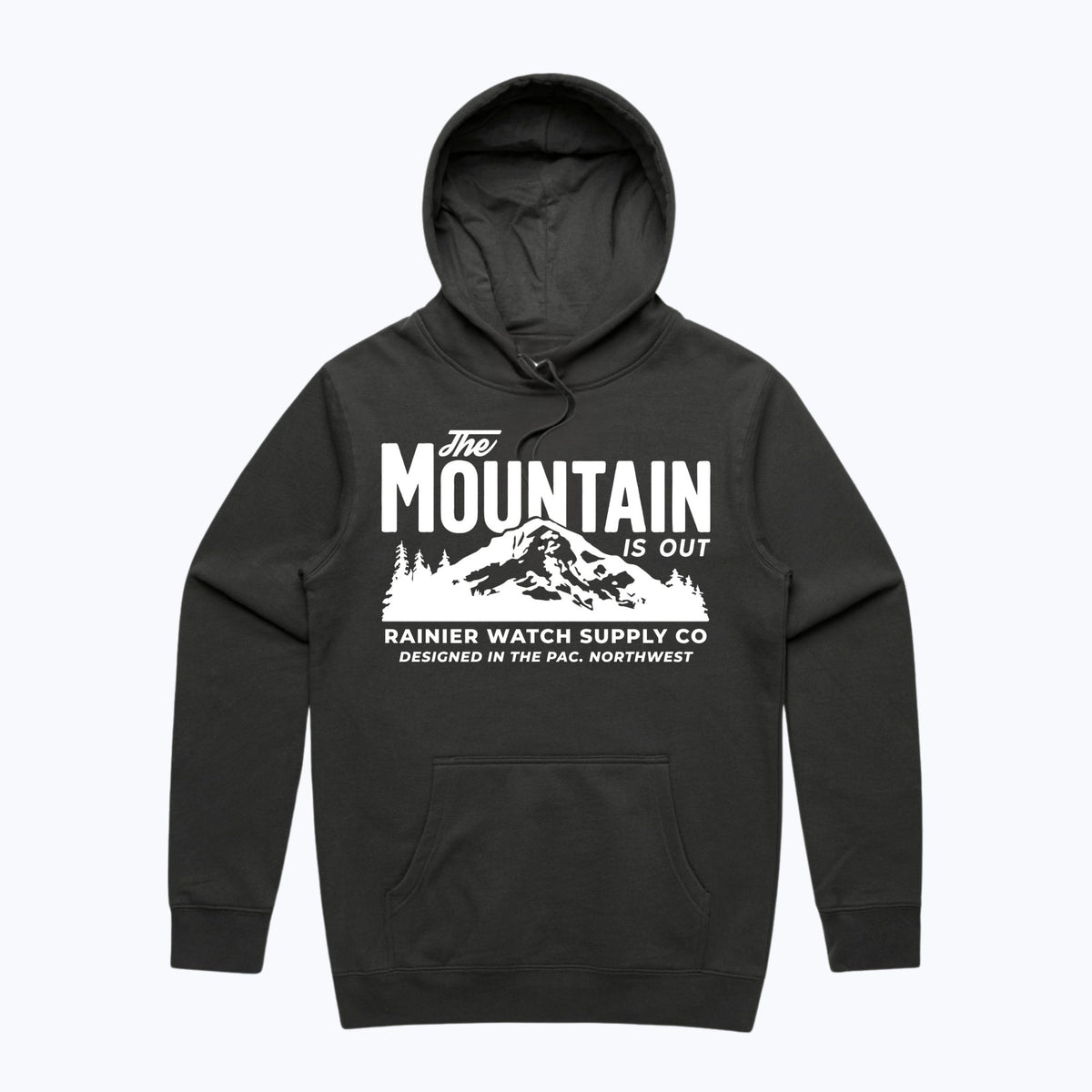"The Mountain Is Out" Unisex Hoodie - Coal Black - Wander Together Outfitters