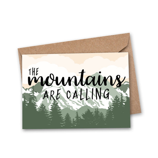 "The Mountains Are Calling" Travel Greeting Card - Wander Together Outfitters