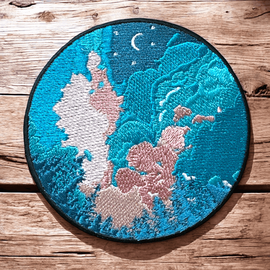 The Starry Sky Round 4" Embroidered Iron On Patch - Wander Together Outfitters