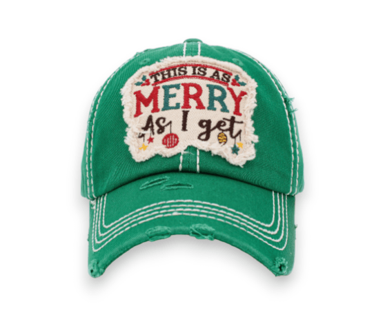 “This Is As Merry As I Get” Distressed Unisex Trucker Cap - Wander Together Outfitters