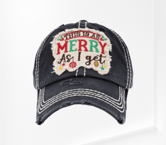 “This Is As Merry As I Get” Distressed Unisex Trucker Cap - Wander Together Outfitters