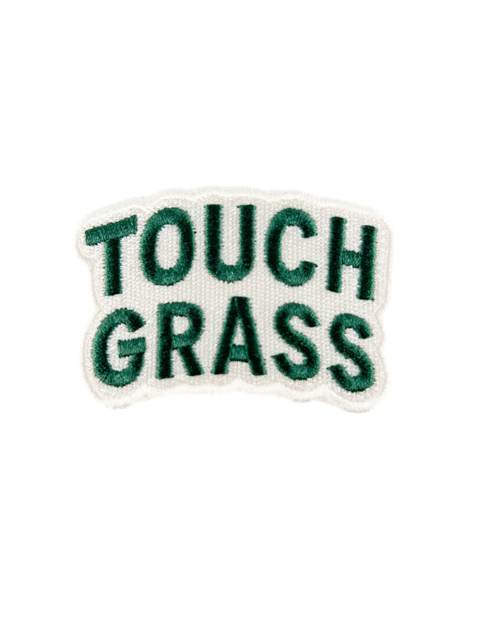 "Touch Grass" Embroidered Iron On Patch - Wander Together Outfitters