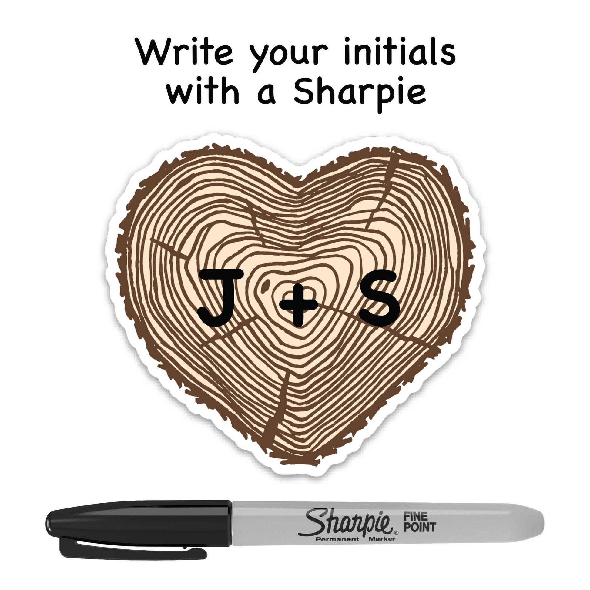 Tree Rings Sticker (Heart) - Wander Together Outfitters