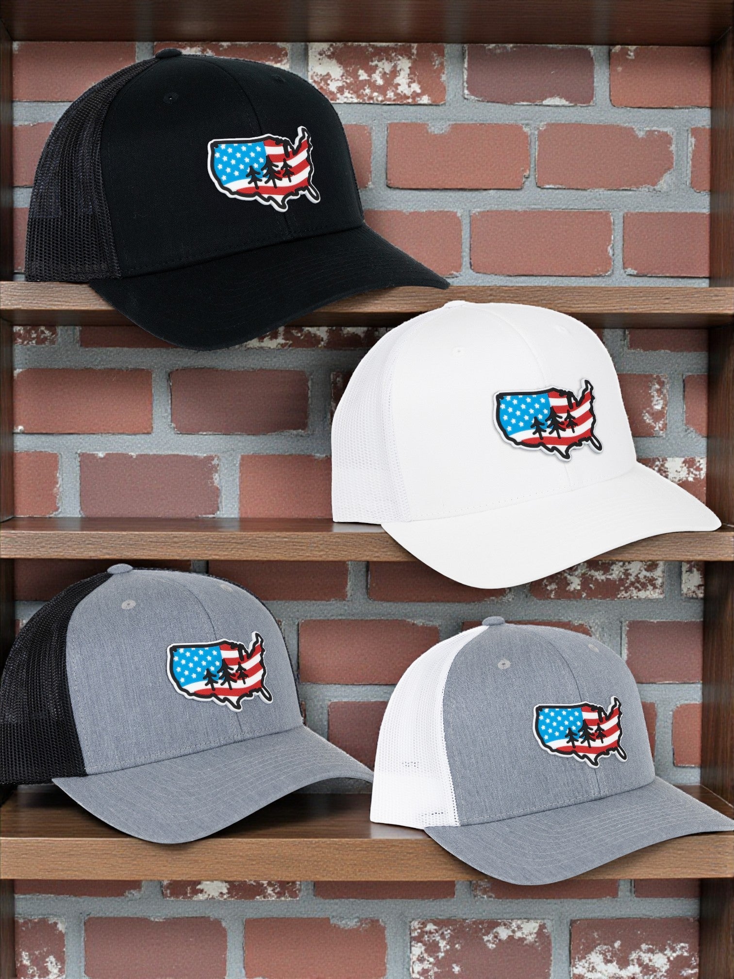 TriPine US Flag Trucker Hat - Wander Together Outfitters