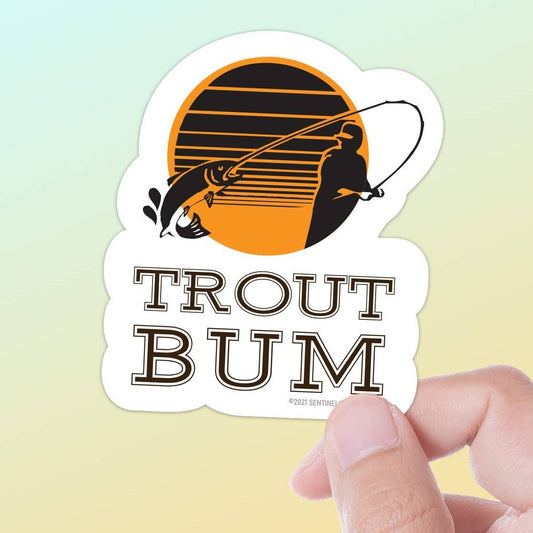 "Trout Bum" Fly Fishing Sticker for Cooler, Thermos, Tackle Box - Wander Together Outfitters