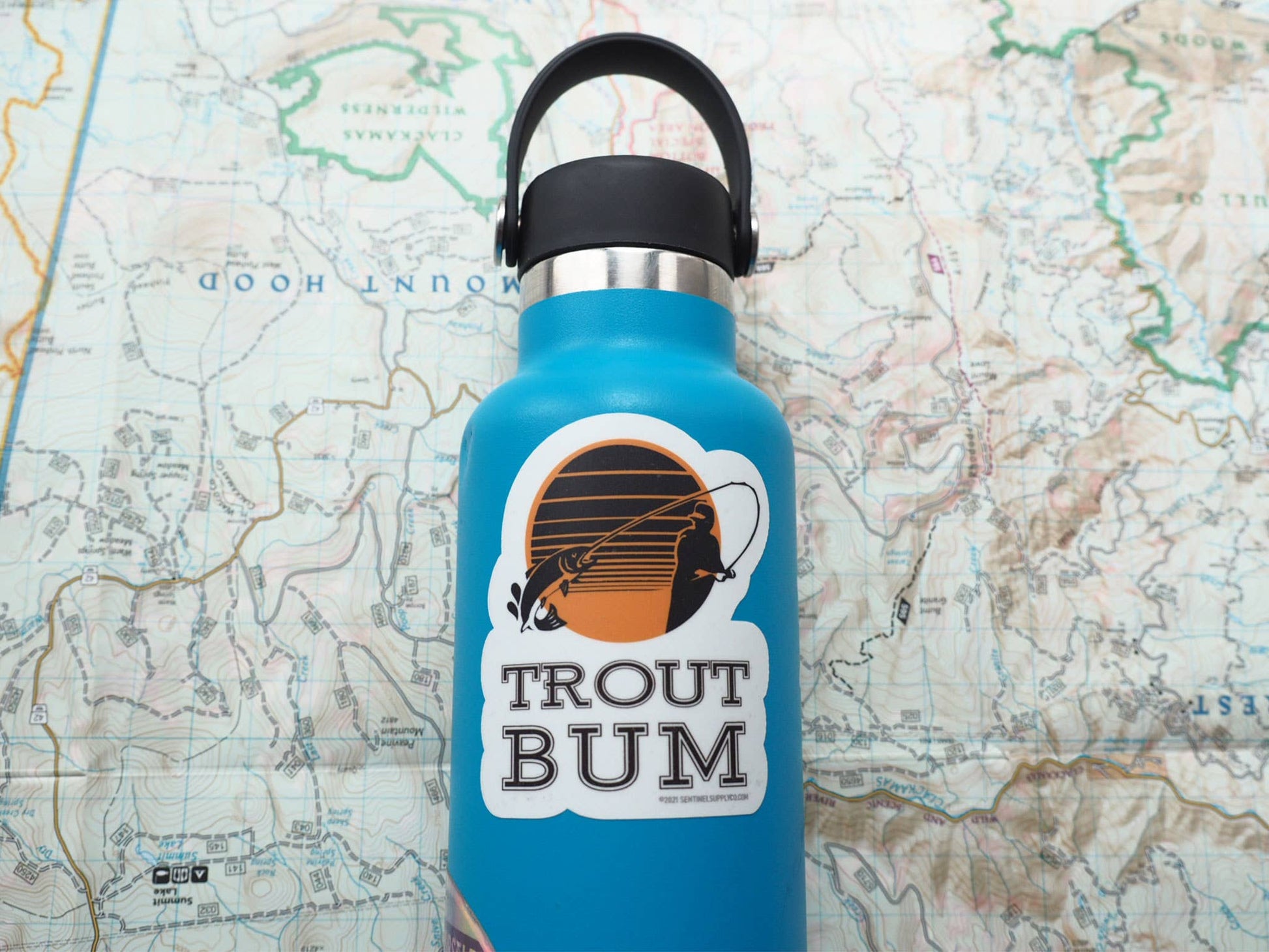 "Trout Bum" Fly Fishing Sticker for Cooler, Thermos, Tackle Box - Wander Together Outfitters