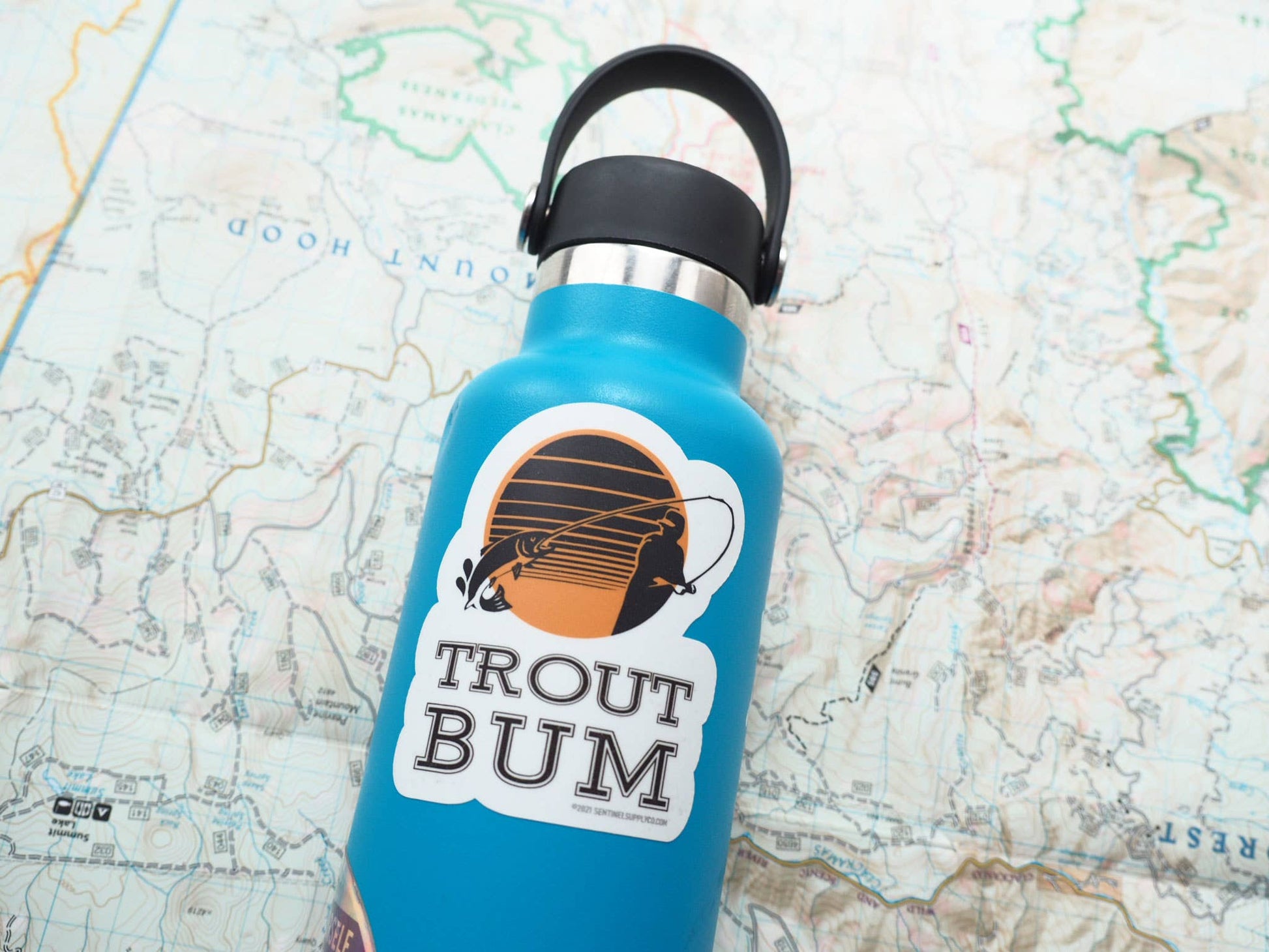 "Trout Bum" Fly Fishing Sticker for Cooler, Thermos, Tackle Box - Wander Together Outfitters
