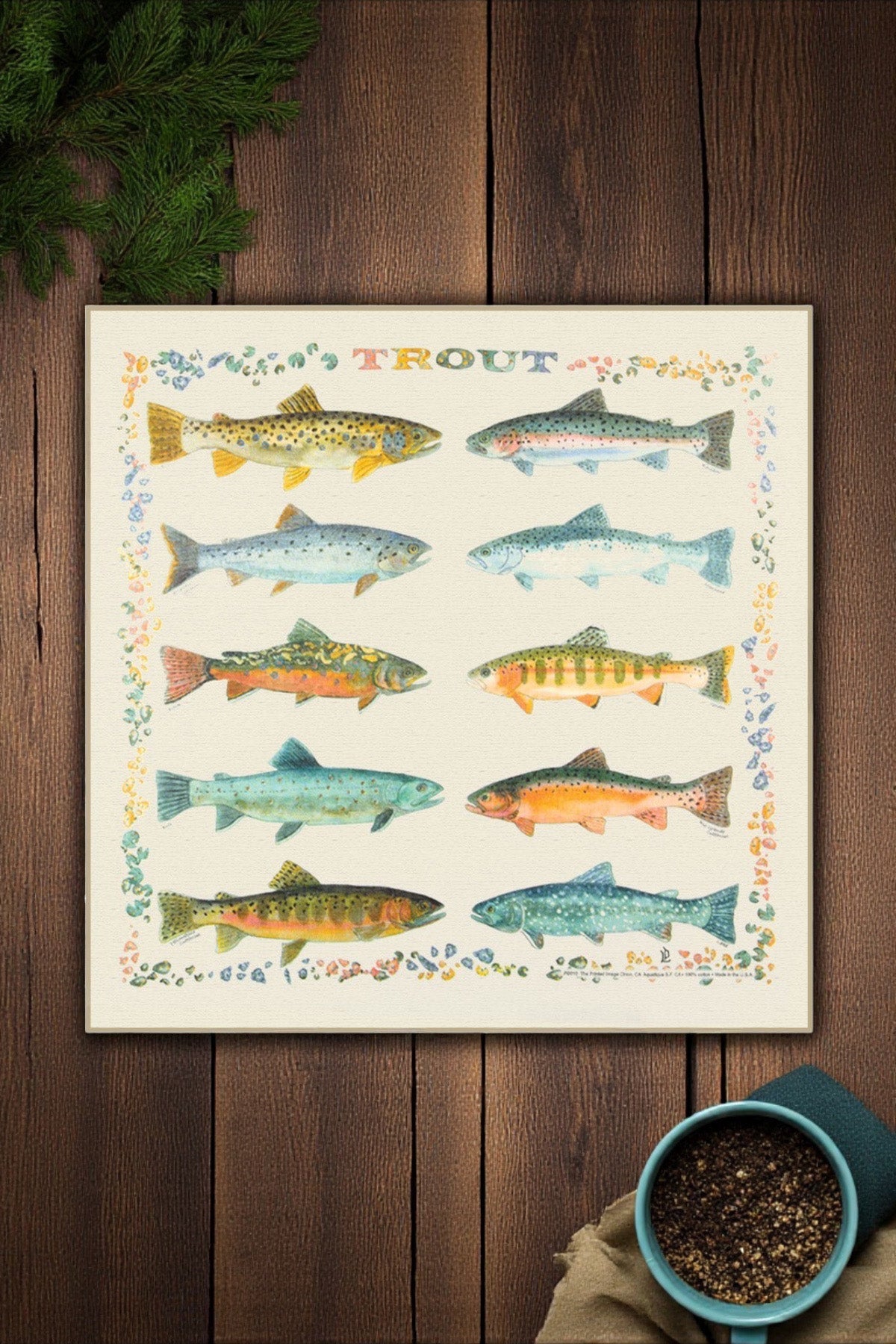 Trout Lover’s Bandana – Natural Cotton, Outdoors - Inspired - Wander Together Outfitters